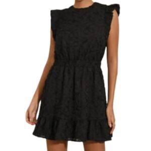 Adelyn Rae Rinata Organza Mini Dress- Black Size L